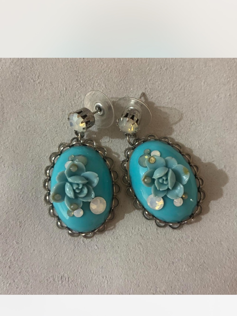 Tarina Tarantino Turquoise Floral Drop Earrings